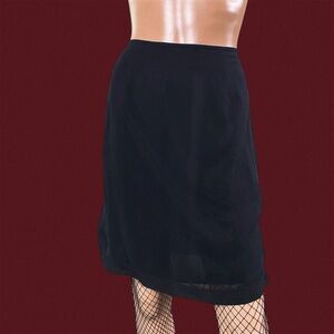 Vintage Express black skirt with sheer overlay